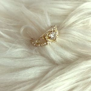 Fashion diamond heart ring